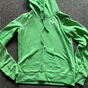 PINK Bright Green Zip Up